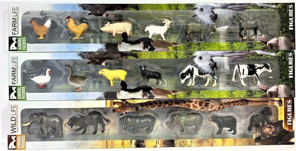 Set of 6pcs Small Farm / Wild Animals