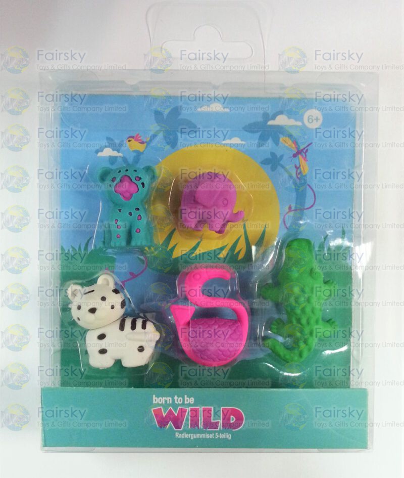 Wild Animals Erasers Set