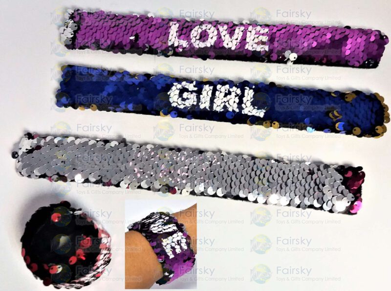 Sequin Word Snap Band