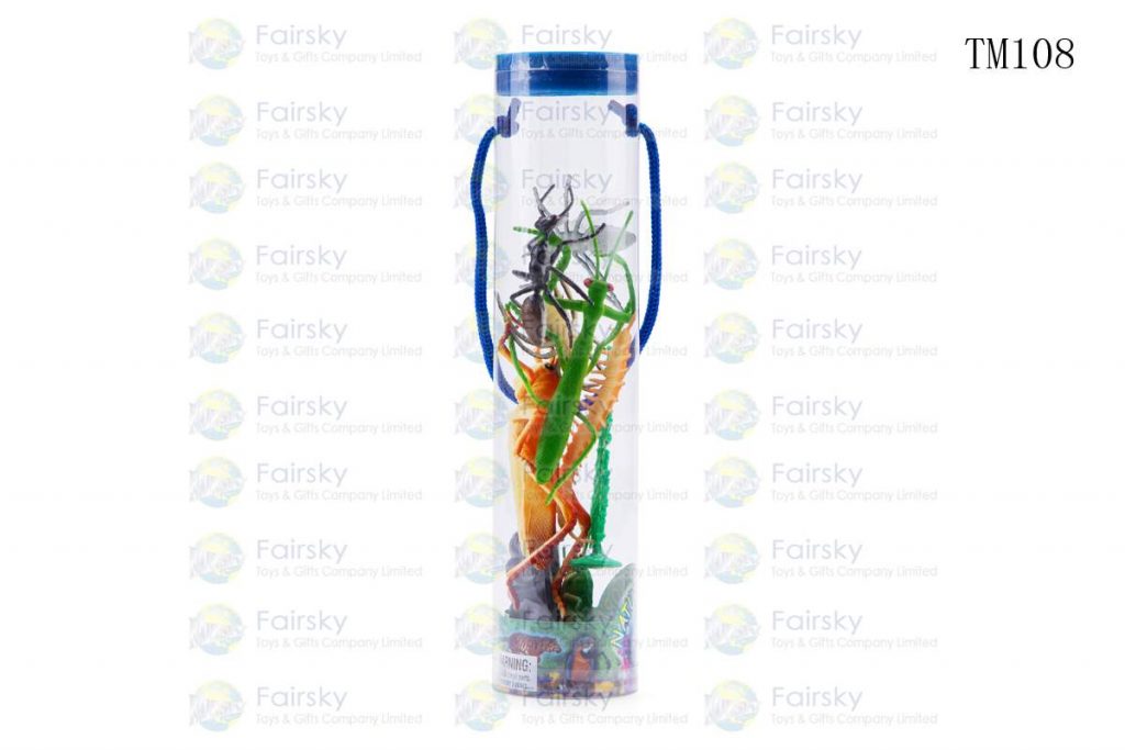 SET OF 9 PCS PVC INSECTS WITH ACCESSORIES IN TUB