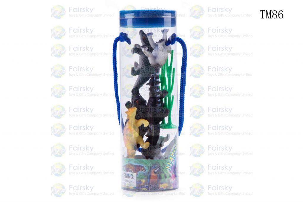 SET OF 8 PCS PVC FOREST ANIMALS WITH ACCESSORIES IN TUB
