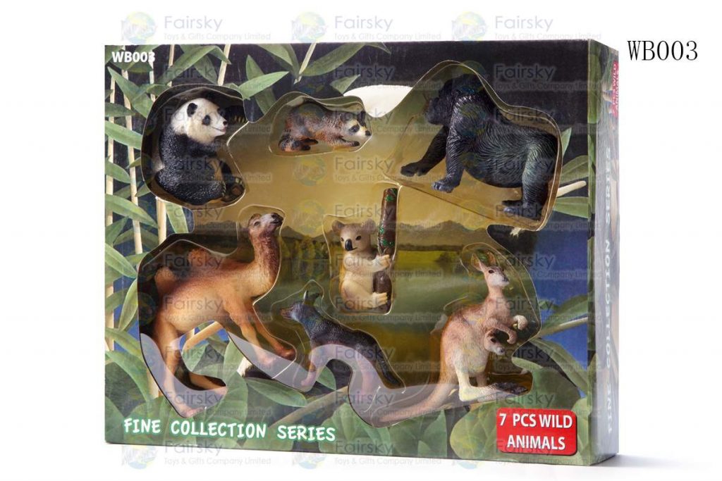 SET OF 7 PCS PVC FOREST ANIMALS IN 28x23x7.5cm WINDOW BOX