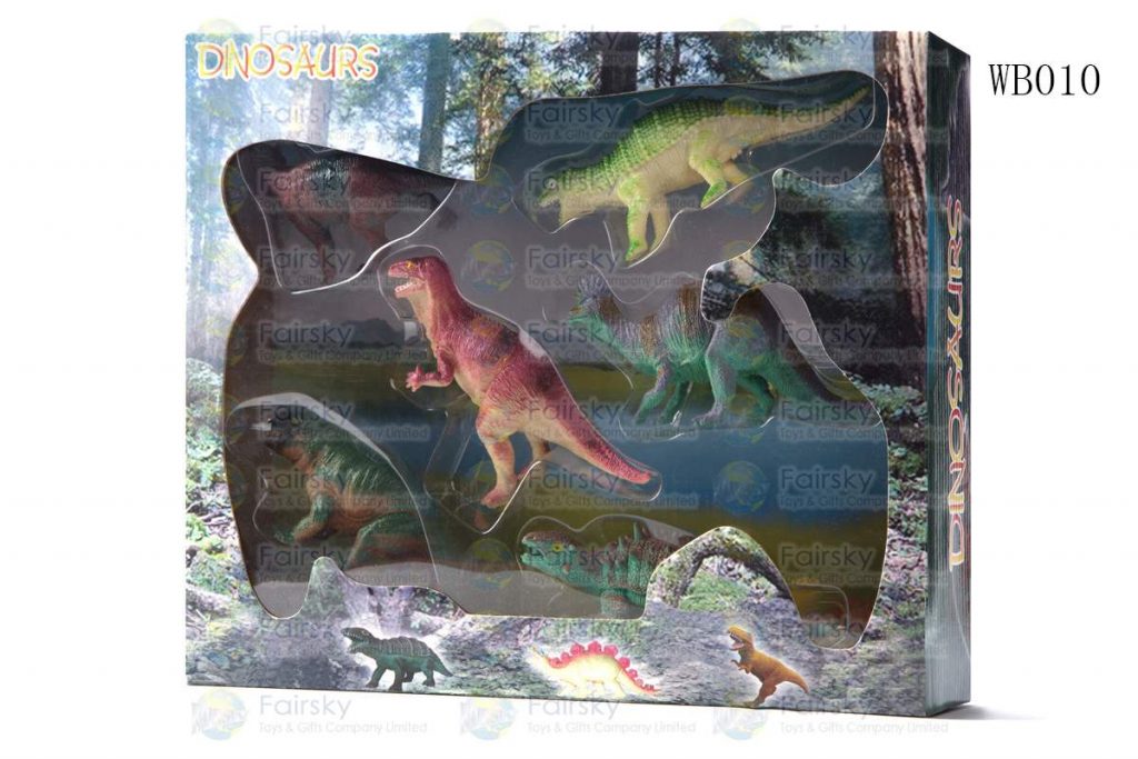 SET OF 6 PCS PVC DINOSAURS IN 28x23x5cm WINDOW BOX