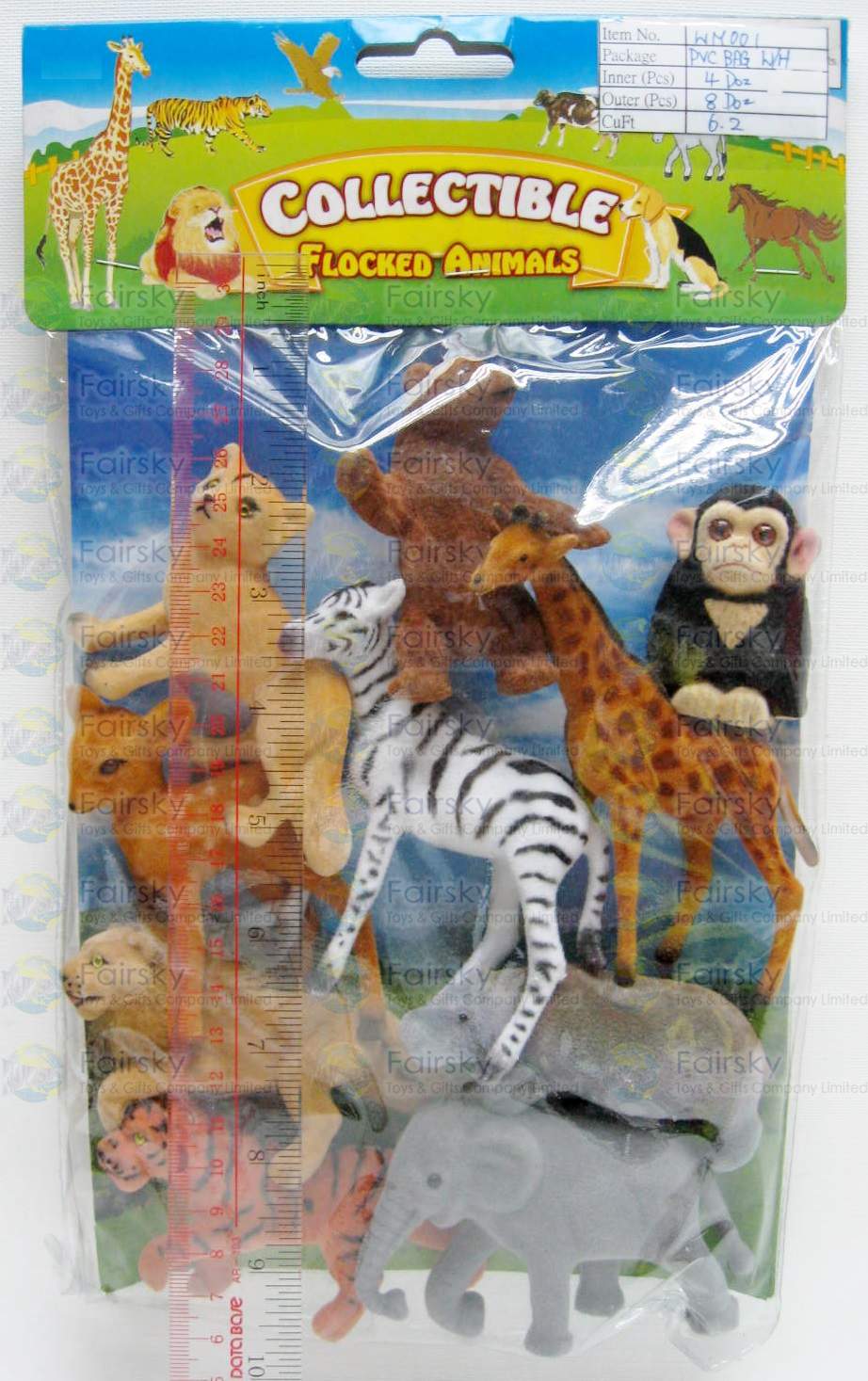 7pcs Flocked Farm Animals