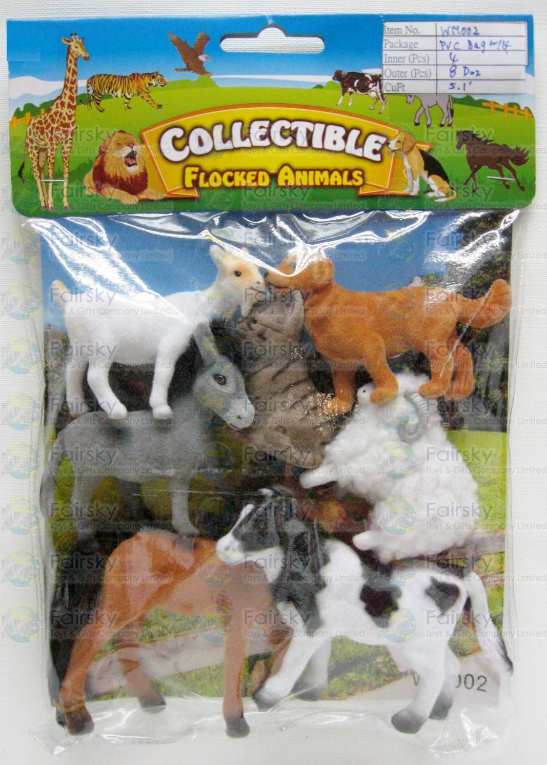 7pcs Flocked Wild Animals