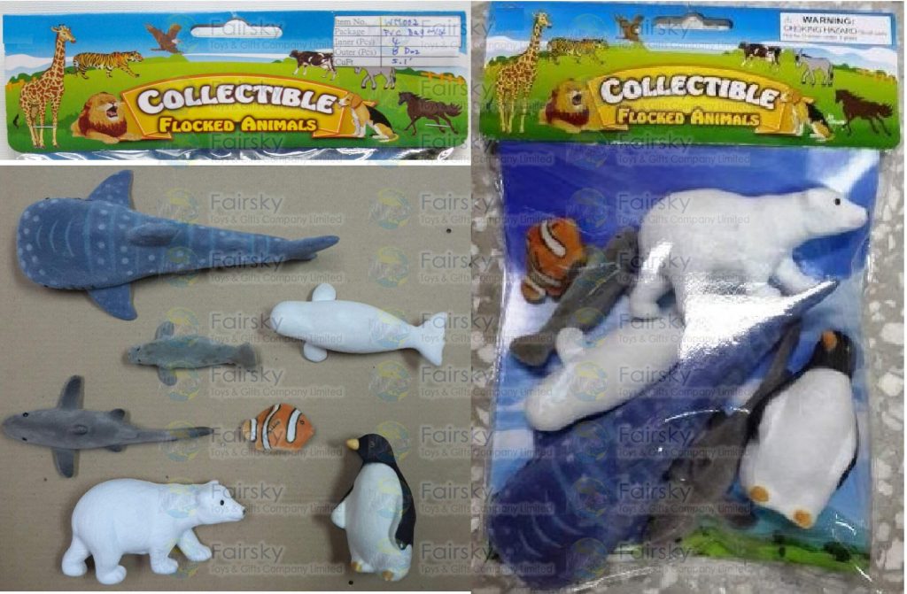 7pcs Flocked Ocean Animals