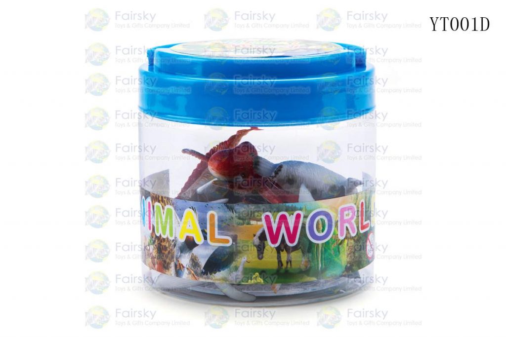 SET OF 12 PCS PVC OCEAN ANIMALS IN 9x9cm PLASTIC TUB