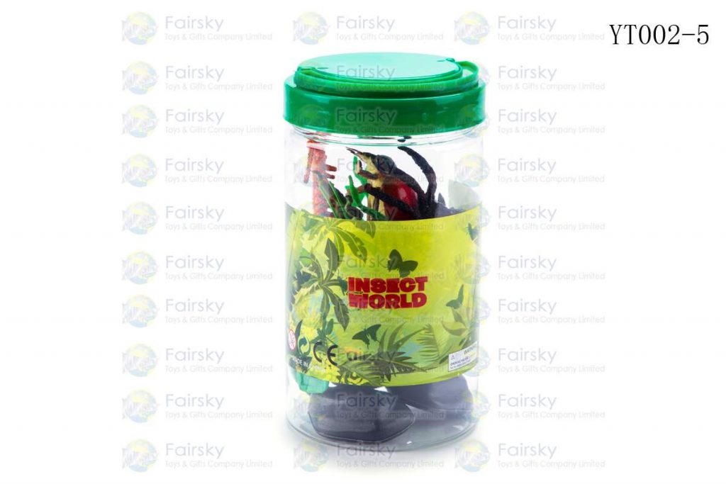 SET OF 14 PCS PVC INSECTS WITH ACCESSORIES IN 9x16.5cm PLASTIC TUB