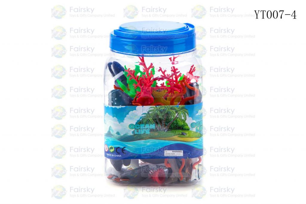 OCEAN ANIMALS WITH ACCESSORIES IN PLASTIC TUB